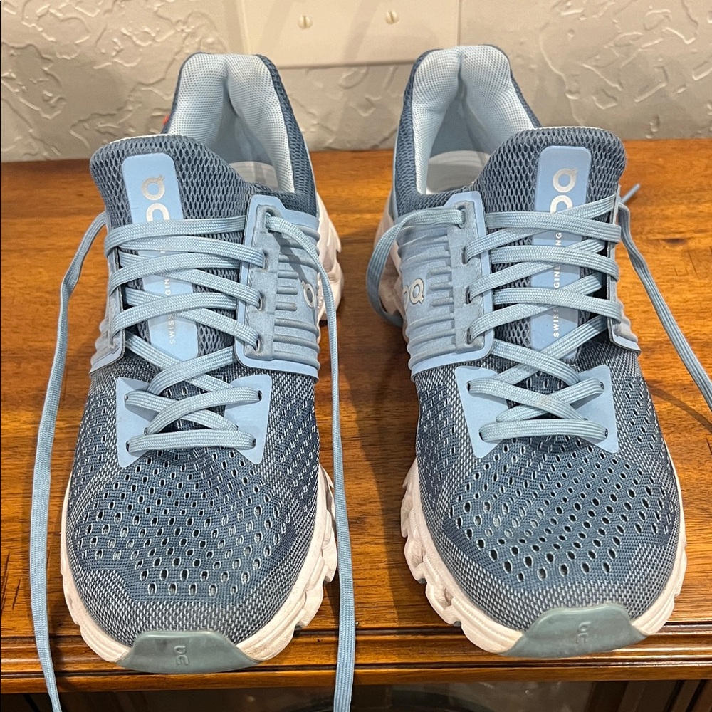 On Running Blue and White Women's Sneakers